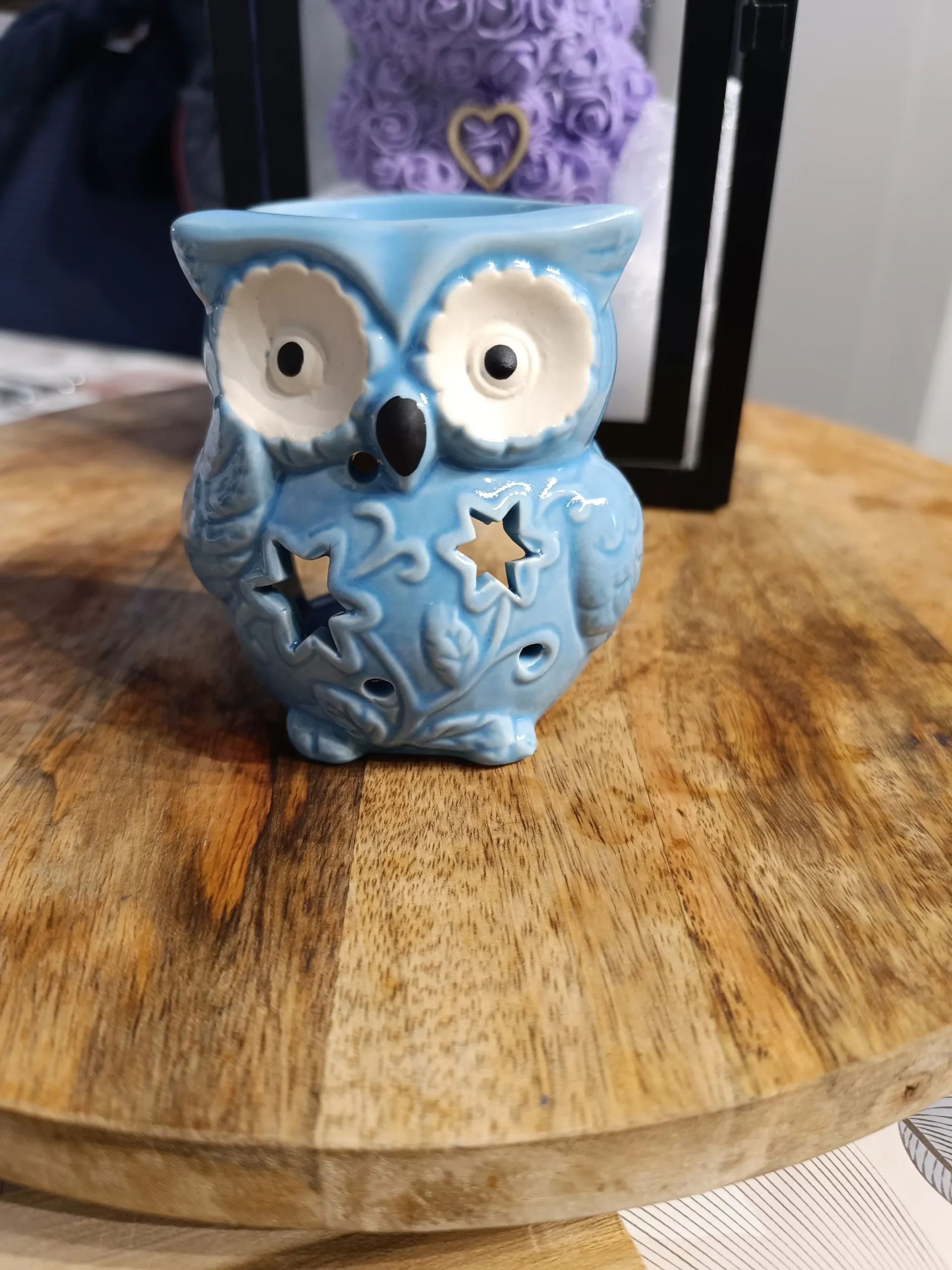 mini bruleur hibou bleu